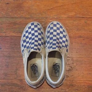 Navy blue checkered vans
